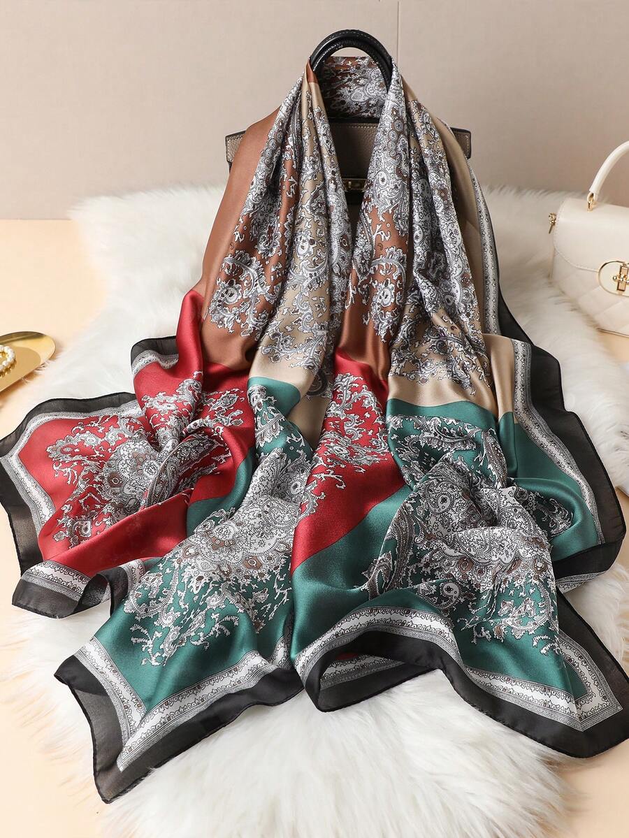 1 chiếc khăn in hoa thanh lịch chống nắng ngoài trời lãng mạn cho hoạt động ngoài trời và du lịch Bandana, dây buộc tóc, dây buộc đầu lý tưởng để tô điểm cho vẻ ngoài của bạn - Nhiều màu - Xem 1