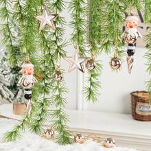10pcs/8pcs Christmas Decorative Hanging Ornaments Set, Nutcracker Hanging Decorations, Christmas Decorations, Christmas Decor, Christmas, Home Decor Hanging Pendants, Party Decorations, Holiday Scene Arrangement Decorations, Painted Long Pointed Asymmetric Hanging Ornaments, Christmas Tree Ornaments, Shopping Mall Window Display Decorations - Multicolor - View 4