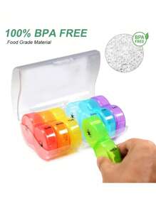 1pc Portable Colorful Moisture-Proof And Odor-Proof Pill Box Extra Large Pill Storage Box Travel Pill Box, 7 Day Pill Box, Twice A Day, Vitamin Fish Oil Commonly Used Medication Storage Box, Large Pill Container, Medication Dispenser Great For Travel Camping Carry-On - Multicolor - View 5