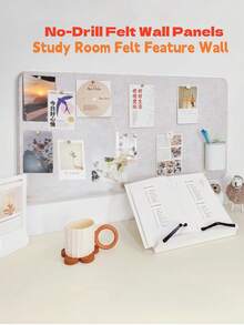 1pc Felt Decorative Board, Self-Adhesive Wall-Mounted Memo Board For Office, Home, Classroom, Reusable Photo Wall Display, Minimalist European Style Wall Decor Sticker, Suitable For Bedroom, Study, Living Room, Office, Classroom, Entryway