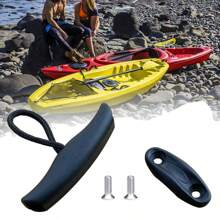 1 Set Kayak T-Handle, Fishing Boat Platform Plastic Boat With Rope And 2 Screws, Front And Rear Handles With Rope And Screws, Suitable For Water Sports Accessories