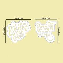 1 PIEZA Molde de galletas de plástico con fuente en inglés "Baby & Love, Thank You, Mr.&Ms.", adecuado para cortar galletas, fácil de dar forma y desmoldar, es una buena herramienta para hornear en la cocina - Blanco - Ver 10