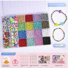 طقم صنع مجوهرات عطلة البحر، أخضر مزرق، يشمل أحجار طبيعية، صدف، سلاحف، وخرز من الطين البوليمري، حرفة سوار DIY إبداعية للأطفال