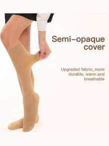 (2pairs)Women's Knee High Socks Ladies Nylon Long Socks 2pairs Semi Opaque Trouser Socks Knee Stockings, Y2k, Cozy Socks - Multicolor - View 10