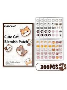880 Pcs Cute Cat Shaped Pimple Patches, Facial Cover - Fragrance-Free, Paraben-Unisex Adult, All Skin Types Compatible, No Fragrance, No Alcohol, No Components Included - Multicolor - View 24