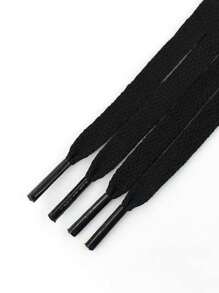 1 Pair Polyester Flat Woven Shoelaces, Colorful Flat White Sneaker Laces, Multiple Colors Available For Couples, Red & Blue, Winter Gift Ideas