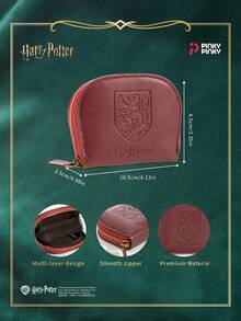 Harry Potter 霍格沃茨学院拉链钱包 - 格兰芬多、拉文克劳、斯莱特林、赫奇帕奇图案，小巧零钱包，女士钱包，迷你钱包，卡包，零钱包，秋季必备 - 彩色 - 查看 5