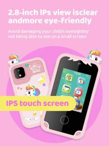 儿童电话,适合女孩和男孩的玩具,儿童智能手机玩具生日礼物,适合 2、3、5、7、8、10 岁幼儿,益智学习玩具,配备 2.8 英寸触摸屏、音乐播放器、相机、游戏、睡前故事播放、9600W 双摄像头、有趣的涂鸦和音乐游戏 - 彩色 - 查看 8