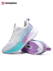 Giày chạy bộ nữ mùa xuân & hè với đế carbon, chất liệu lưới thoáng khí, chống trượt và chống mài mòn, thích hợp cho tập luyện hàng ngày, thi đấu và tập gym. Ưu đãi đặc biệt nhân Ngày của Mẹ. - Màu tím hoa cà - Xem 3