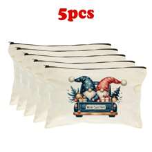 圣诞主题化妆包，多件套可选（1/5/10/20件），多功能珠宝袋，圣诞礼品袋，零钱包，糖果袋，带有圣诞老人，精灵，圣诞树和其他节日设计，是营造圣诞气氛的必备品，便携多用途实用布袋，充满节日气氛，圣诞节和新年聚会，派对，礼品分发和存储的必备包装袋，适合男士和女士