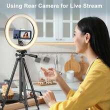 Ein magnetischer, kabelloser Vlogging- und Selfie-Bildschirm, kompatibel mit Smartphones. Nutzen Sie die Kamera Ihres Smartphones für Live-Streaming, unterstützen Sie kabelloses Mirroring und machen Sie ganz einfach Selfies mit der Rückkamera. Die mitgelieferte Fernbedienung macht es noch bequemer. - Schwarz - Übersicht 5