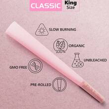 100pcs King Size Pre-Rolled Papers With Filter Tips, 110mm Pre Rolling Cones With Filling Device, Two Cones Holder, Cone Loader, Cleaning Brush, Slow Burning, Tobacco Accessories, Holiday Gift For Friends And Family - 粉色 - 查看 3