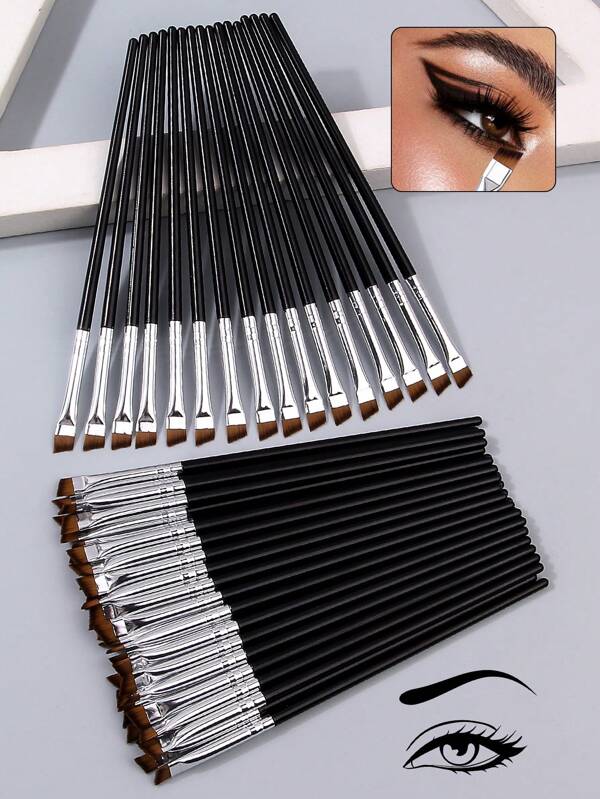 50 Ultra-Thin Fine Bevel Blade Eyeliner Brushes/Detail Brushes/Multi-Purpose Eye Makeup Brush Tools From Eyelid To Under-Eyelid