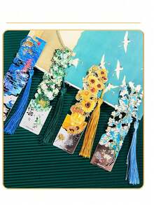1pc Metal Bookmark, Van Gogh Painting Hollow Imprint Series Book Page Clip, Gift Set, New Year Souvenir (Actual Product May Differ From Image) - Multicolor - View 2
