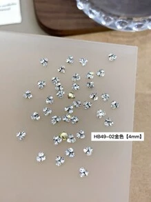 5Pcs/30Pcs/50Pcs Mixed Size Luxury Nail Rhinestone Decorations, New Sparkling Alloy Stacked Rhinestone, Crystal Oblique Heart & Square Nail Charms, Diy Nail Supplies Nails Nail Gems