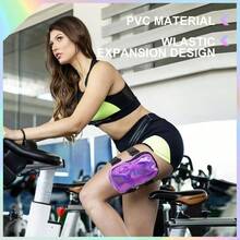 Holographic Thigh Bag For Women Adjustable Carnival Leg Bag Colorful Fashion Rave Phone Holder For Party Travel - màu đen - Xem 3