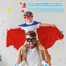 1 Pc Super Hero Capes With 1pc Super Sister Capes Kids Superhero Costumes For Halloween Party,Superhero Capes For Kids With Mask Kids Best Birthday Gifts - Royal Blue & Red - View 9