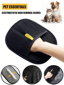1pc Cat Hair Remover, Static Electricity Pet Grooming Glove, Double-Sided Brush, Pet Hair Removal Tool, Dog Brush Deshedding