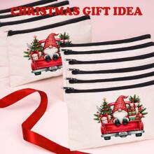 圣诞主题化妆包，多件套可选（1/5/10/20件），多功能珠宝袋，圣诞礼品袋，零钱包，糖果袋，带有圣诞老人，精灵，圣诞树和其他节日设计，是营造圣诞气氛的必备品，便携多用途实用布袋，充满节日气氛，圣诞节和新年聚会，派对，礼品分发和存储的必备包装袋，适合男士和女士