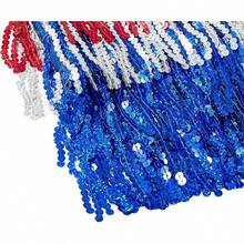 Halloween  Halloween Essentials  Party Limited Edition  Women's Belly Dance Scarf Skirt Sparkly Tassel Disco Outfits Sequin Wrap Rave Costumes Fringe Skirt - Red White Blue - 查看 9