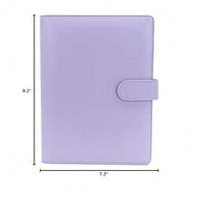 A5 PU Leather Binder Cover With Magnetic Buckle Closure, 6 Ring Personal Notebook For Organizing Planner Refill Pages, Photo Card Sleeves, Multi-Functional Card Collector-826103 - Purple - View 9