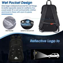 NEWHEY 40L Lightweight Foldable Backpack, Unisex Waterproof Camping Hiking Backpack, Collapsible Outdoor Sports Travel Trekking Rucksack, Suitable For Men, Women, Students, Teachers, Outdoor Activities, Travel, Picnic, Sports Venues - Multicolor - View 12