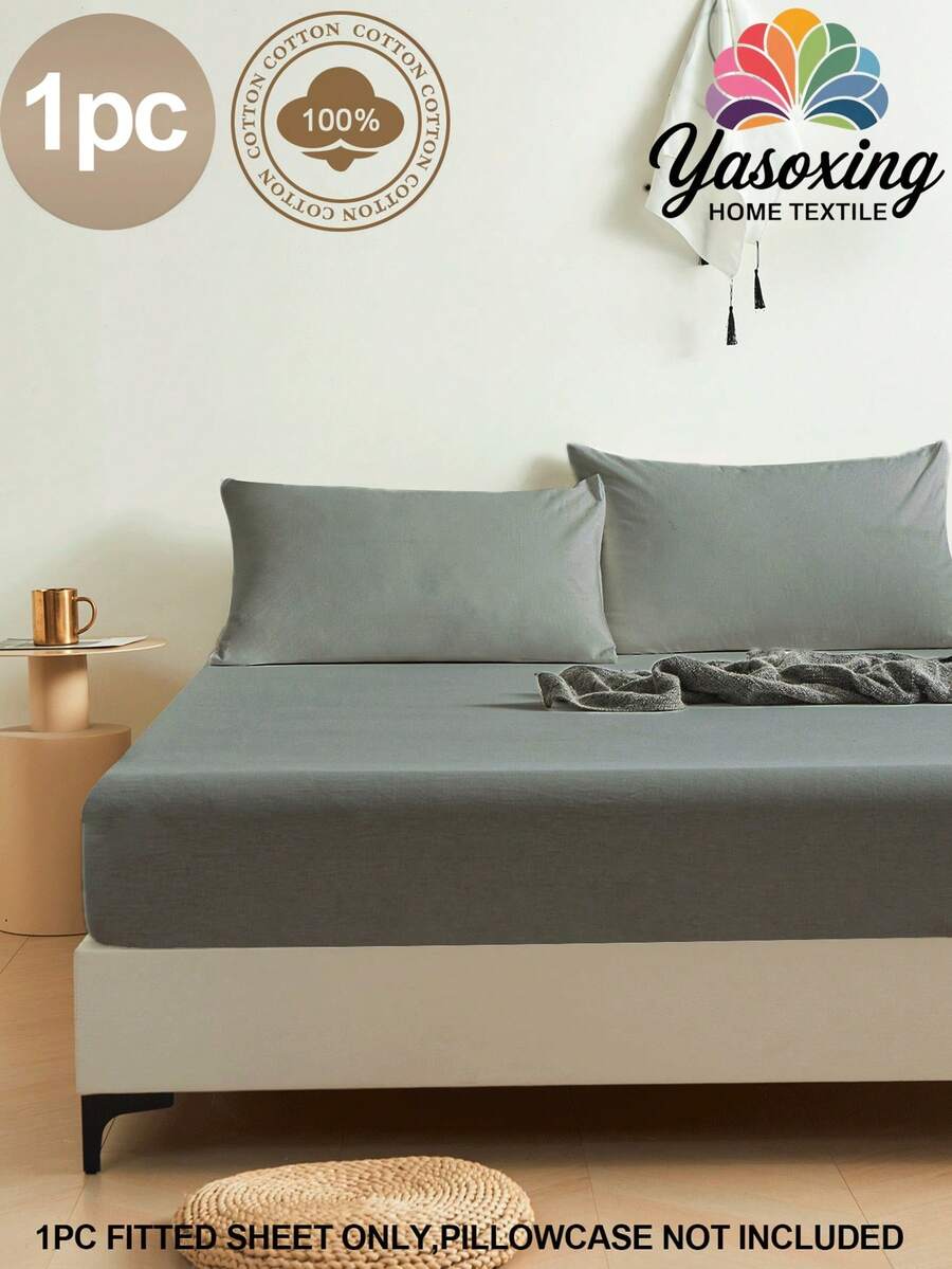 1 st. djupt grått dra-på-lakan, madrasskydd, mjukt och andningsbart, passar twin-, full-, queen- och king size-sängar - djupa fickor upp till 28 cm, sovsal, sängkläder för studenter - Mörkgrå - Visa 1