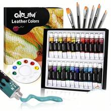 Kit de pintura acrílico para zapatillas, zapatos, bolsos y talla grande - 12/18 colores vibrantes, incluye finalizador y 6 pinceles con paleta - Juego de pintura flexible e impermeable para artistas y manualidades, 24/36 colores de pintura acrílico, 75ml de colores de pintura acrílico - Conjuntos - Ver 16