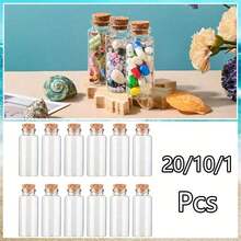 1/10/20 件/批迷你透明玻璃瓶婚礼祝福罐生日派对 DIY 圣诞装饰礼品瓶、装饰/旅行配件（瓶宽 30 毫米）