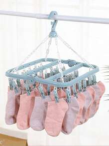 1 Piece 32 Clip Windproof Clothes Peg, Sock Peg, Bra Clothes Peg, Hat Peg, Multi-Clip Clothes Rack, Drying Rack, Multi-Functional Clothes Peg