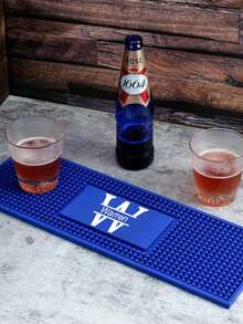 1 pieza Camino de mesa de bar personalizado, alfombrilla de bar personalizada, tapete para café y cócteles, accesorios para bar en el hogar, posavasos de goma artísticos, regalo para el padre, novio, posavasos personalizados - Azul - Ver 7