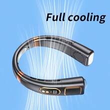 5 Speeds, Portable Neck Fan Hands Free Personal Fan, Rechargeable Bladeless Fan Battery, Digital Display, Birthday Gifts For Men, Women, Mom, And Dad - 黑色 - 查看 3