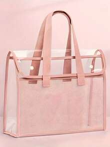 Questa borsa portadocumenti di grandi dimensioni, portatile, trasparente e impermeabile è realizzata in materiale PVC autoadesivo e presenta un design espandibile. È adatta a varie occasioni, come Ringraziamento, Ognissanti, matrimoni, anniversari e per gli studenti. Può essere utilizzata per riporre forniture per ufficio, libri, cosmetici, prodotti per la cura della pelle e altro ancora.