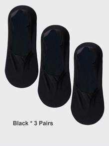 1/3/6 Pairs Men's Solid Bottom Breathable Solf Nylon Upper Low Cut Invisilbe No Show Socks With Non-Slip Gel At Heel, Suitable For Sports Or Daily Use - Multicolor - View 27