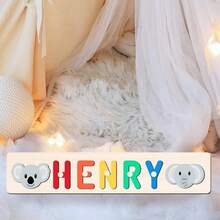 1 PC Customized Name Puzzle, Customize Your Name, Multiple Colors, Can Be Matched With Cute Elements, Wooden Educational Early Learning Toys, Baby Christening Anniversary Gift,Digital Printing - Multicolor - View 11