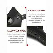 Happy Halloween Plague Doctor Mask Bird Mask Long Nose Beak Mask Steampunk Costume Props Head Mask For Masquerade Cosplay (Plague Doctor)
