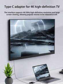 Type-C Four-In-One Docking Station, USB3.0 High-Speed Transmission, 4K High Definition, PD100W Fast Charging, Wide Compatibility