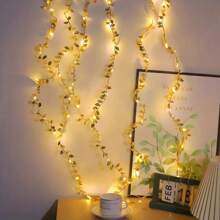 Ins Style Gold And Silver Leaf Light String, Bedside Decoration Photo Atmosphere Light, Bedroom, Living Room, Office, Wedding Party Decoration - Leaf Light - View 3