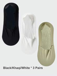 1/3/6 Pairs Men's Solid Bottom Breathable Solf Nylon Upper Low Cut Invisilbe No Show Socks With Non-Slip Gel At Heel, Suitable For Sports Or Daily Use - Multicolor - View 23