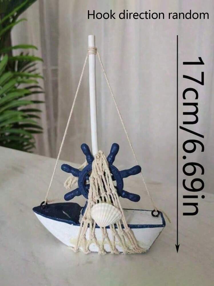 1件航海主题装饰品，迷你帆船，海岸家居装饰，海滩小屋装饰，锚舵摆件，绳索帆，桌面装饰，壁炉架装饰，海洋主题装饰，航海装饰，贝壳装饰，帆船摆件套装，海岸风格迷你船装饰，带锚、海星、方向盘，适用于海滩主题装饰、浴室配件、置物架装饰、办公桌摆件、节日派对餐桌中心装饰品 - 船 - 查看 13