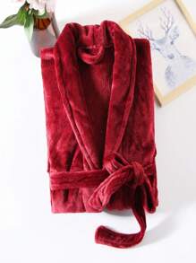 冬季保暖休闲法兰绒睡袍女士睡衣，毛绒柔软长浴袍保暖，家居披肩领睡袍，优质女士睡袍毛绒柔软长浴袍保暖羊毛披肩领水疗浴袍加厚适合秋冬季、温泉、水疗、家居服、送礼、男女通用。