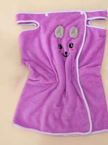 1 pieza Toalla de baño con diseño de dibujos animados para niños, bata de baño de felpa de coral absorbente, bata de baño para playa, spa y sauna, disponible en 2 tamaños