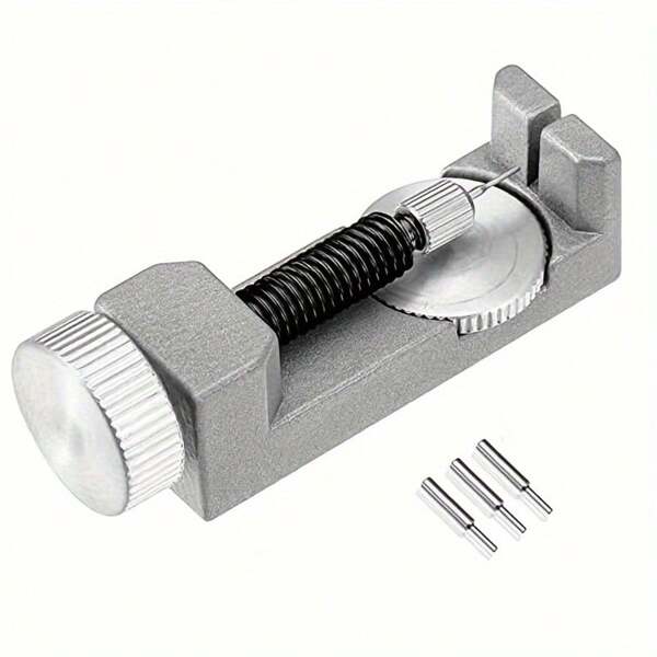 A Silver Metal Strap Watch Repair Tool Set With 3 Needles, No Power Required, Suitable For Watch Enthusiasts - The Ideal Gift Choice!