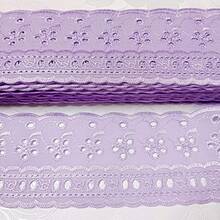 English Embroidery With 6.5cm Ribbon, 13.70 Meters Embroidered Strip - 紫丁香色 - 查看 1