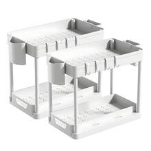 1pc Sliding Mechanism Shelving Unit, Portable Collection Rack, Multi-Use Storage Rack, For Vanity Occupants White/Black Accessory Categorized Shelf, Sliding Drawer Unit, Convenient Item Organizer - 白色-1件 - 查看 2