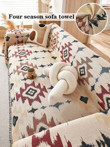 1 chiếc chăn sofa phong cách Bohemian - Phù hợp cho mọi mùa, an toàn cho thú cưng, chăn phủ bụi sofa có tua rua - Dùng cho phòng khách, nhà bếp - Có thể giặt máy, chăn sofa - Đỏ - Xem 8