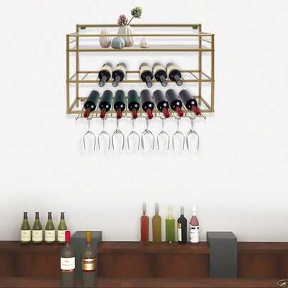 YUNRUX Wine Rack & Wine Glass Rack