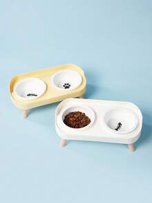PETSIN New Cat/Dog Elevated Double Bowls, Integrated Food And Water Bowls On High Stand, Available In Plastic/Stainless Steel/Ceramic, Multiple Colors To Choose For Your Beloved Pets - Multicolor - View 8