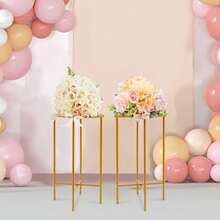 2 Pack Wedding Flower Stand Metal Display Holder For Ceremony Party Decor Centerpiece Display - Gold - View 1