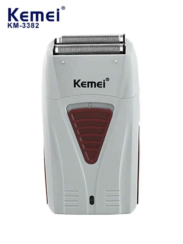 Kemei Afeitadora eléctrica KM-3382 de doble cuchilla recíproca para hombre, máquina de afeitar USB recargable, cortadora de barba, 1 pieza